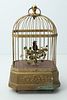 GERMANY, SINGING BIRD IN CAGE, H 12", W 6.75", L 5.5" 