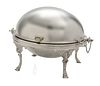 ENGLISH SHEFFIELD PLATE ROLLING DOME  ENTREE SERVER, C. 1900 H 10" L 13" 