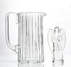 BACCARAT FRANCE CRYSTAL PITCHER 8", AND ANGEL 6" 