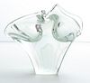 SIGNED MODERN, CLEAR GLASS AND IRIDESCENT STUDIO VASE, 1995, H 8", W 9" 