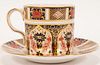 ROYAL CROWN DERBY BONE CHINA DEMITASSE CUP & SAUCER, H 2.75", DIA 4.5" (OVERALL) 