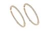 Pair of 14K Yellow Gold In and Out Hoop Earrings, mounted with round diamonds on the interior and exterior, total diamond weight- 3.52 cts., Dia.- 1 3