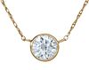 LADY'S SOLITAIRE NECKLACE, 14K YELLOW GOLD, .95 CT DIAMOND 