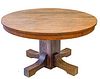 WATERTOWN TABLE-SLIDE CO. OAK DINING TABLE, H 29", DIA 54" 