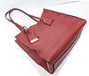 BURBERRY (LONDON) WOODBURY HERITAGE GRAIN RED LEATHER TOTE BAG H 21.5" (INCLUDING HANDLE) W 12.5" D 7.5" 