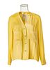 CHANEL (CO.) (FRENCH, ESTABLISHED 1909) YELLOW SILK BLOUSE WITH 'CHANEL' POCKETS, WHITE BUTTON DOWN AND MONOGRAMED T-SHIRT 3 PCS. 