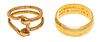 TWO LADY'S GOLD RINGS, .4 TR OZ 