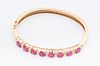 PINK SAPPHIRE ( 6.76 CT) AND DIAMOND (.66CTS) BRACELET, 14KT GOLD 
