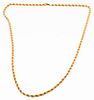 14K GOLD SPIRAL CHAIN NECKLACE, 57.5 GRAMS L 30" 