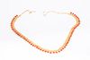 18KT  GOLD AND CORAL NECKLACE L 21" 