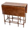 BAMBOO STYLE MAHOGANY DROP LEAF TABLE 20TH CENTURY H 28" W 12" L 28" BAKER FURNITURE CO. 