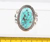 NAVAJO STERLING AND TURQUOISE RING, SIZE 10 1/2. 