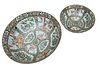 CHINESE ROSE MEDALLION PORCELAIN BOWLS, GROUP OF TWO, H 4-6" DIA 10-14" 