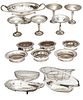 SILVER PLATE & WEIGHTED STERLING TAZZAS, BASKETS & WINE COASTERS, 16 PCS, H 2"-7.25" 