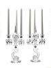 BACCARAT DOLPHIN FORM FROSTED CRYSTAL CANDELABRAS, PAIR, H 24", DIA 12"