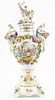 DRESDEN PORCELAIN URN WITH COVER AND BASE H 22" 