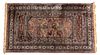 INDO-PERSIAN WOOL AND SILK RUG, W 6' 1", L 9' 3" 