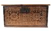 PHILIPPINE CARVED WOOD WITH MOTHER OF PEARL INLAY CHEST, H 11", W 23", D 11.5" 