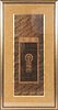 CHINESE FRAMED GOUACHE AND GILT  SCROLL, H 13.75", W 6.25" 
