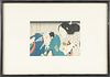 KONISHI HIROSADA (JAPANESE FL. 1819-1863) WOODBLOCK PRINT, 19TH C., H 6.25", W 9", KABUKI ACTORS ICHIKAWA EBIZO V AND KATAOKA GADO 