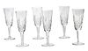 WATERFORD 'LISMORE' CRYSTAL CHAMPAGNE FLUTES, 10 PCS, H 7.5"