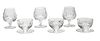 WATERFORD 'LISMORE' CRYSTAL BRANDY GLASSES & DESSERT BOWLS, 13 PCS, H 3"-5"