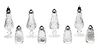 WATERFORD CRYSTAL SALT & PEPPER SHAKERS, 4 SETS, H 3.5"-6" IRELAND MADE 
