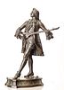ANDRE-LOUIS ADOLPHE LAOUST (FRENCH, 1843-1924), BRONZE SCULPTURE, H 20", D 8.5", COURT MUSICIAN WITH MANDOLIN 