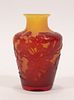 CRISTALLERIE D'EMILE GALLE (FRENCH, 1874–1936) CAMEO GLASS VASE, CIRCA 1900, H 4" DIA 2.5" 
