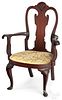 Important Pennsylvania Queen Anne walnut armchair