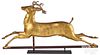 Full-bodied copper running stag weathervane