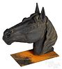 Cast iron horse head livery trade sign, 19th c.