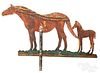 Sheet iron horse and foal weathervane, 19th c.