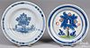 Two English Delftware Boscobel Oak plates