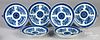 Six Chinese export porcelain warming plates