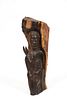 AFRICAN CARVED WOOD AND PIGMENT SCULPTURE, 20TH C.