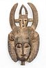 AFRICAN WOOD & PIGMENT MASK, H 30", W 14"