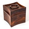 DANSK BY JENS QUISTGAARD,  CARVED ROSEWOOD ICE BUCKET, H 9", W 8.75", L 8.75"