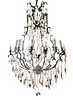 CONTEMPORARY VERSAILLES STYLE 8-LIGHT CHANDELIER, IRON FRAME H 31", DIA 24"
