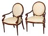 SHERATON STYLE ARM CHAIRS, 20TH C, PAIR, H 40.5", W 27"