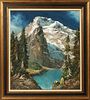 OIL ON CANVAS, LATER 20TH C., H 30", W 26", MOUNTAIN LANDSCAPE, SIGNED 