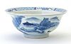 CHINESE BLUE AND WHITE PORCELAIN BOWL, H 2.75", DIA 6.25" 