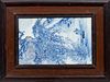 CHINESE  BLUE AND WHITE PAINTING ON PORCELAIN H 21.5", W 16.5" 