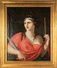 UNSIGNED OIL ON CANVAS, 18/19TH C, H 24", W 19.5", ALLEGORICAL MUSE (MELPOMENE) 