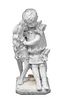 ENRICO ASTORRI (ITALIAN 1858-1919) CARVED CARRARA MARBLE SCULPTURE, LATE 19TH C., H 32", W 14.5", D 16", CHILD WITH DOG 