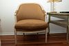 MICHAEL TAYLOR 'BURGER' UPHOLSTERED CHAIRS, PAIR, H 37", W 27"