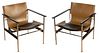 CHARLES POLLOCK FOR KNOLL, '657' SLING CHAIRS, C. 1971, H 28", W 24.75", D 22" 