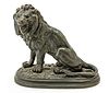 FRENCH BRONZE  BRONZE LION SCULPTURE SIGNED MENE, 19TH/20TH C. H 8.5" W 8" D 3.5" 