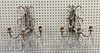 FRENCH STYLE IRON GILDED SCONCES, PRISMS, PAIR H 15" W 13" 