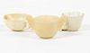CHINESE JADE CUPS, 3 PCS, H 1"-2", T.W. 141 GR 